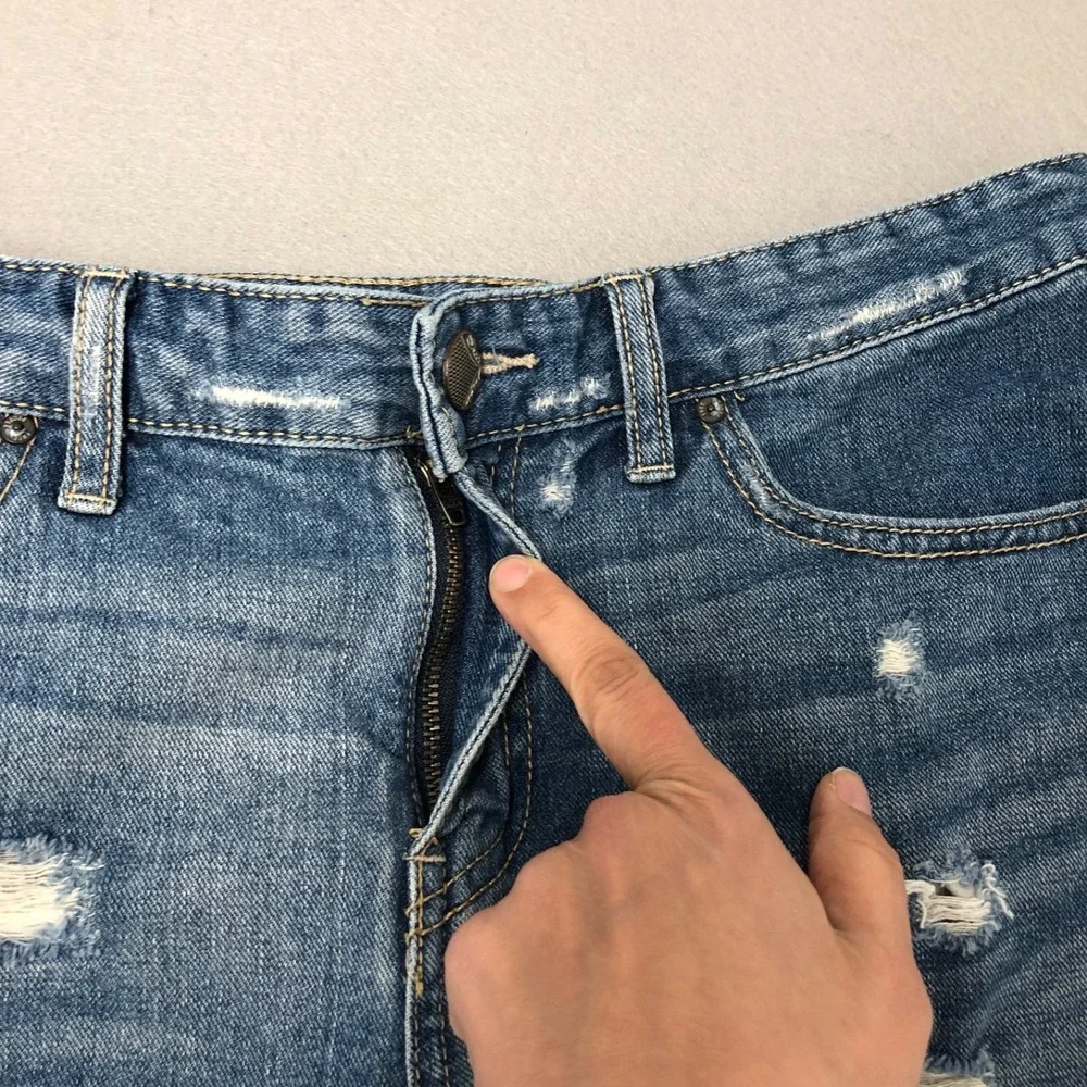 Free People Cut Off Shorts Womens 29 8 Blue Denim Distressed Festival‎ Beach
